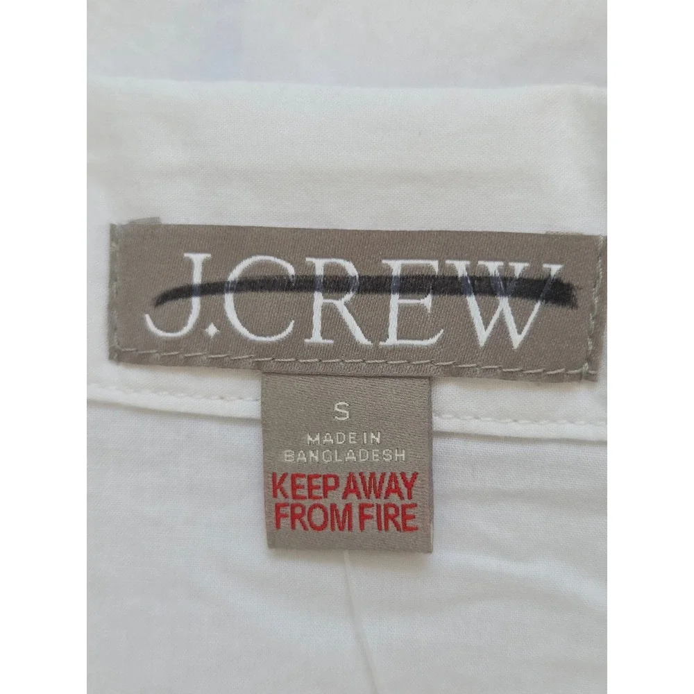 J. Crew End on End Pajama Top Short Sleeve Cotton Women S White NWT CN215